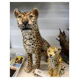 (2) Italian Porcelain Leopards