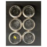 (6) Sterling Banded Coasters