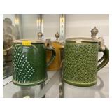 (4) Stoneware Beer Steins