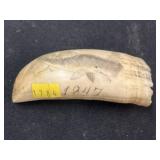 Bone Carved Scrimshaw