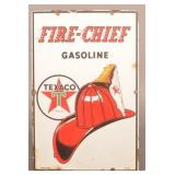 Porcelain "Fire Chief" Texaco Gasoline Sign