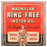 MacMillan Ring-Free Motor Oil Double-Sided Sign