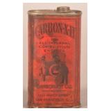 Antique Auto Carbon-X-It Paper Label Tin Oil Can