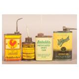 4 Vintage Import Handy Oiler Cans