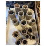 (14) 3/4" Drive SAE Impact Sockets