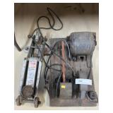 Electric Bench Grinder and 2 Ton Floor Jack