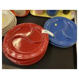 (6) Longaberger Divided Plates