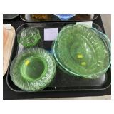 Opalescent Bowl with Depression Glass