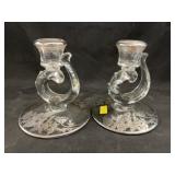 Sterling Overlay Center Bowls with Candlesticks