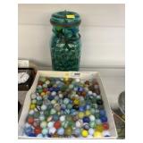 Agate Swirl Marbles with Canning Jar