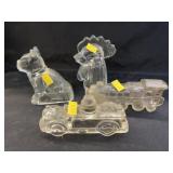 (4) Glass Candy Containers