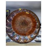 Carnival Glass Egg Plate with Bowl