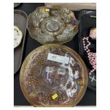 Carnival Glass Orange Tree & Grape Pattern Bowls