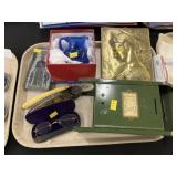 Brass Wall Plaque, Vintage Eyeglasses, Still Bank