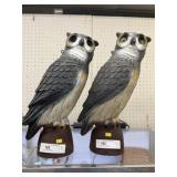 (2) Plastic Body Owl Decoys