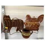 Foltz Pottery Wall Plaques w/ Unmarked Vessel