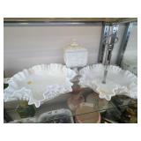 (3) Pieces of Milk Glass