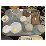 Glass Canisters, Jars, Wall Pocket