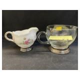 (2) Sterling Banded Cream Pitchers