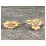 (2) 14K Rings