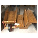 Wood Crafted Wheelbarrow with Desk