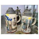 (4) German Beer Steins