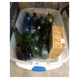 Decorative Bottles, Storage Tote/Lid