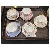 (5) Chinaware Cups and Saucers
