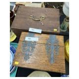 (2) Wood Storage Boxes