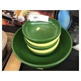 Unmarked Glass Salad Set