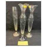 (3) Sterling Weighted Bud Vases