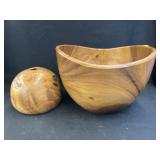 Turned Wood Bowl and Canister