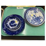 Flow Blue with Transferware