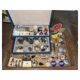 Political Buttons and Costume Jewelry