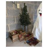 Mercury Glass Ornaments with Artificial Tree