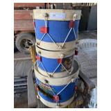 (3) Graduated Wooden Decorative Drums