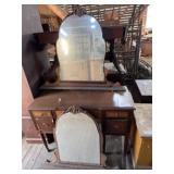 Depression Era Vanity with 2 Mirrors