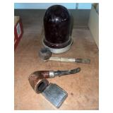 Vintage Pipes with Ruby Shade