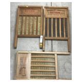 (3) Wooden Washboards