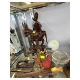 Carved Wood Figurine, Pincushion, Paperweights