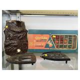 Stoneware Pitcher, Christmas Lights, Trivets