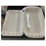 (2) Longaberger Pottery Serving Dishes