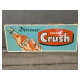 Vintage New Old Stock Orange Crush Tin Sign