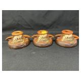 (3) Roseville Freesia Pattern Candlesticks