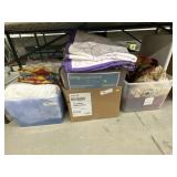(3) Boxes of Comforters and Table Linens