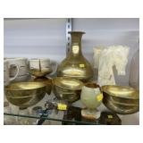 Brasswares with Alabaster Bookends