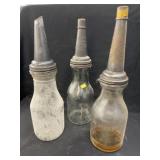 (3) Glass Oil Bottles