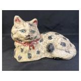 Cement Reclining Cat