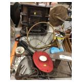 Brass Horn, Shoe Lathe, Buttons, Figurines