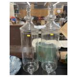 (2) Glass Canisters